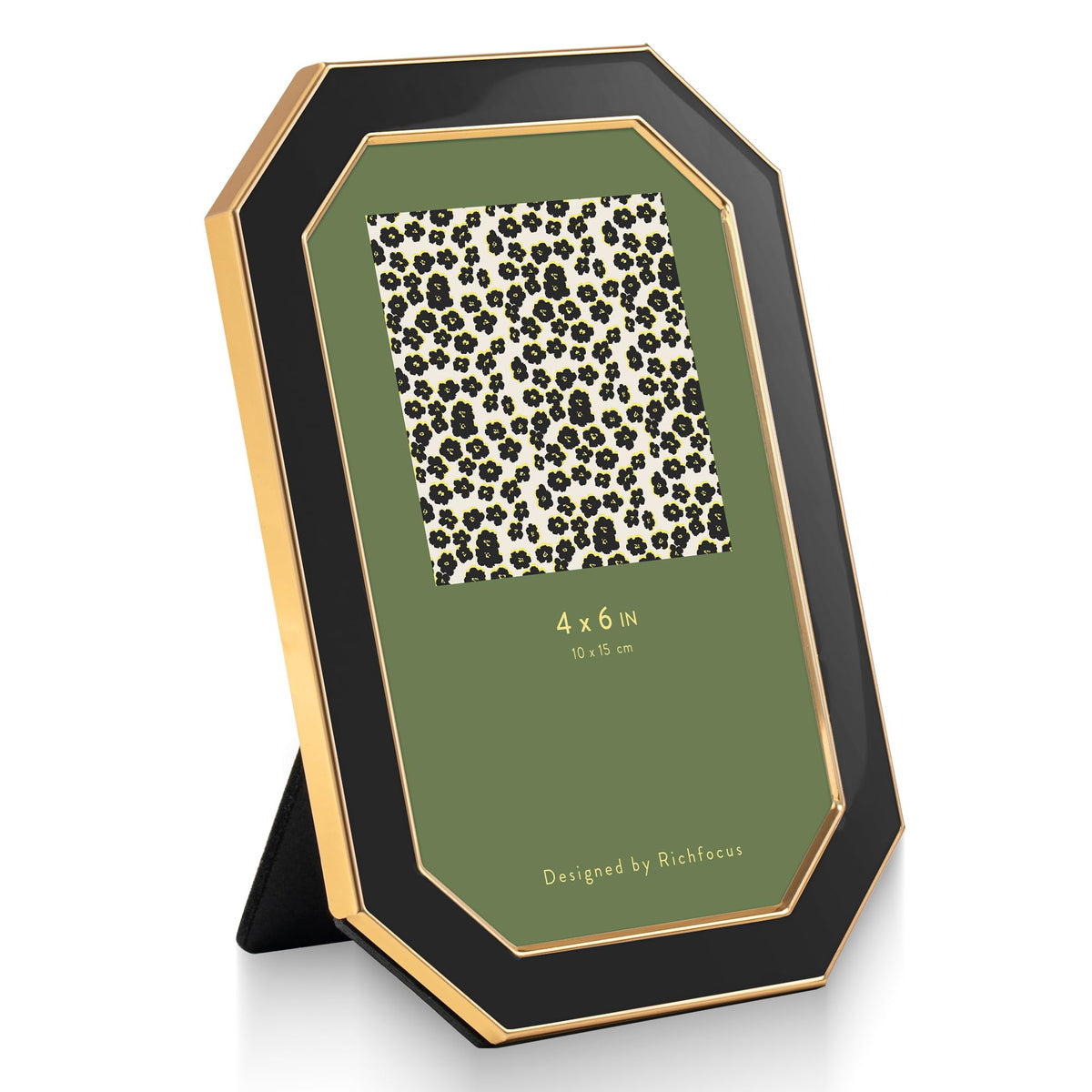 4x6 Enamel Picture Frame with HD-Tempered Glass, Display 3x5 Photo with Mat, Ornate Photo Frame with Gold Metal Edge & Velvet Back for Tabletop & Wall Mount Vertically or Horizontally Display, White