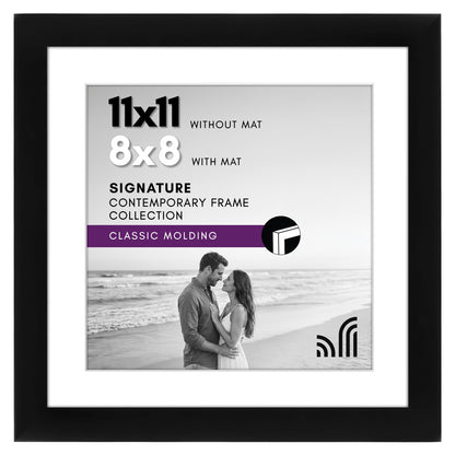 Americanflat 11x14 Picture Frame - Matted to 8x10 - Engineered Wood - Black