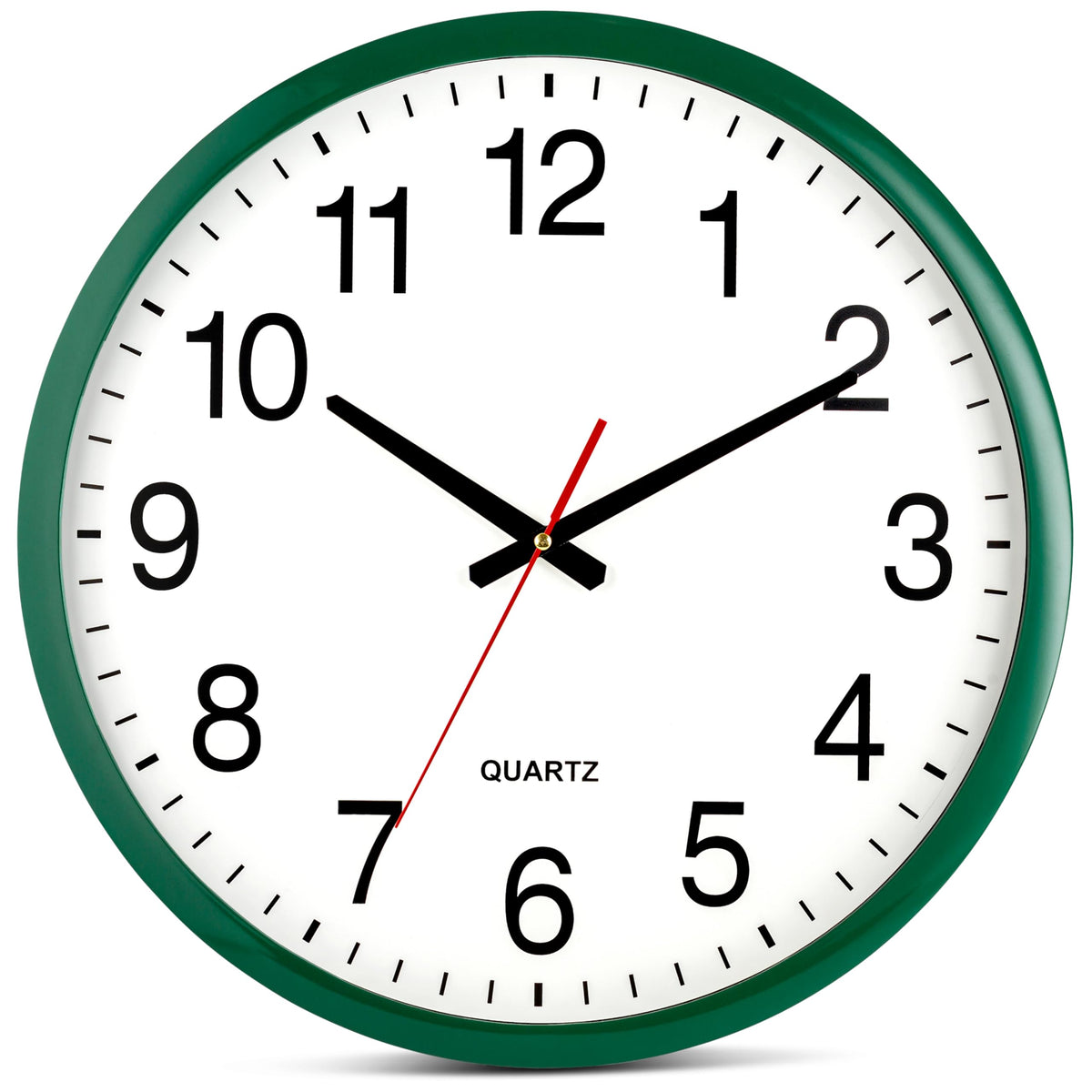 Bernhard Products White Wall Clock Silent Non Ticking 10 Inch Quality Quartz Battery Operated Round Easy to Read Home/Kitchen/Office/Classroom/School Clocks