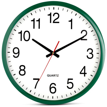 Bernhard Products White Wall Clock Silent Non Ticking 10 Inch Quality Quartz Battery Operated Round Easy to Read Home/Kitchen/Office/Classroom/School Clocks