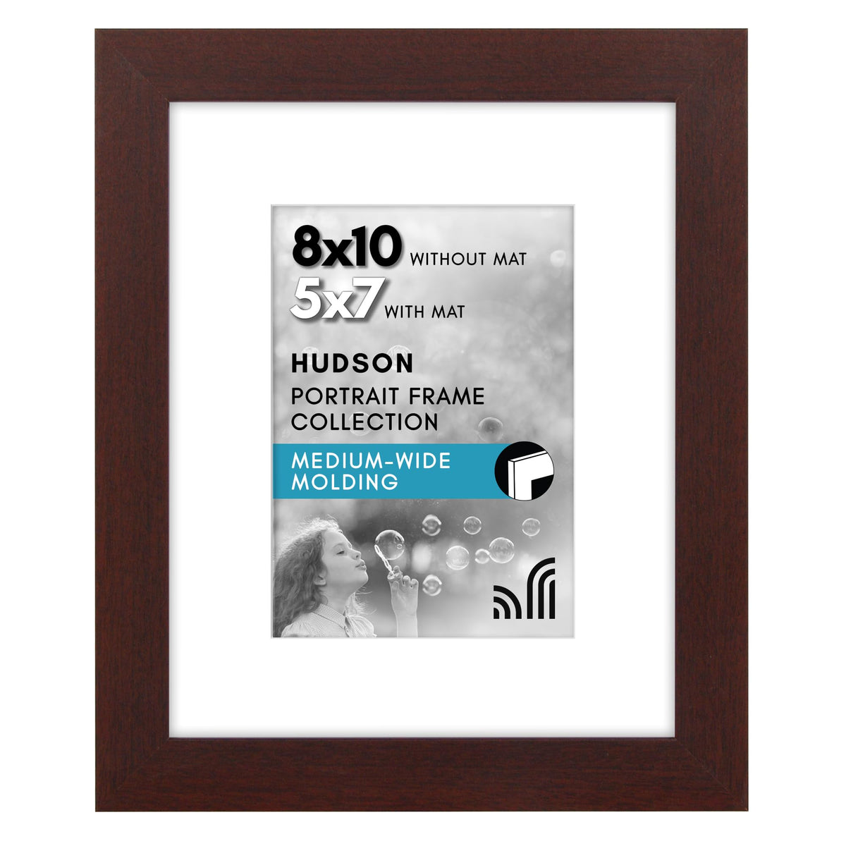 Americanflat 22x28 Poster Frame - Matted to 18x24 - Engineered Wood - Black