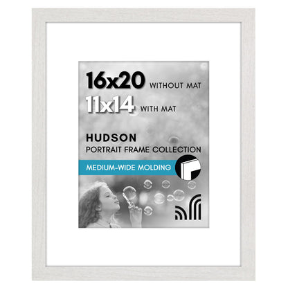 Americanflat 22x28 Poster Frame - Matted to 18x24 - Engineered Wood - Black