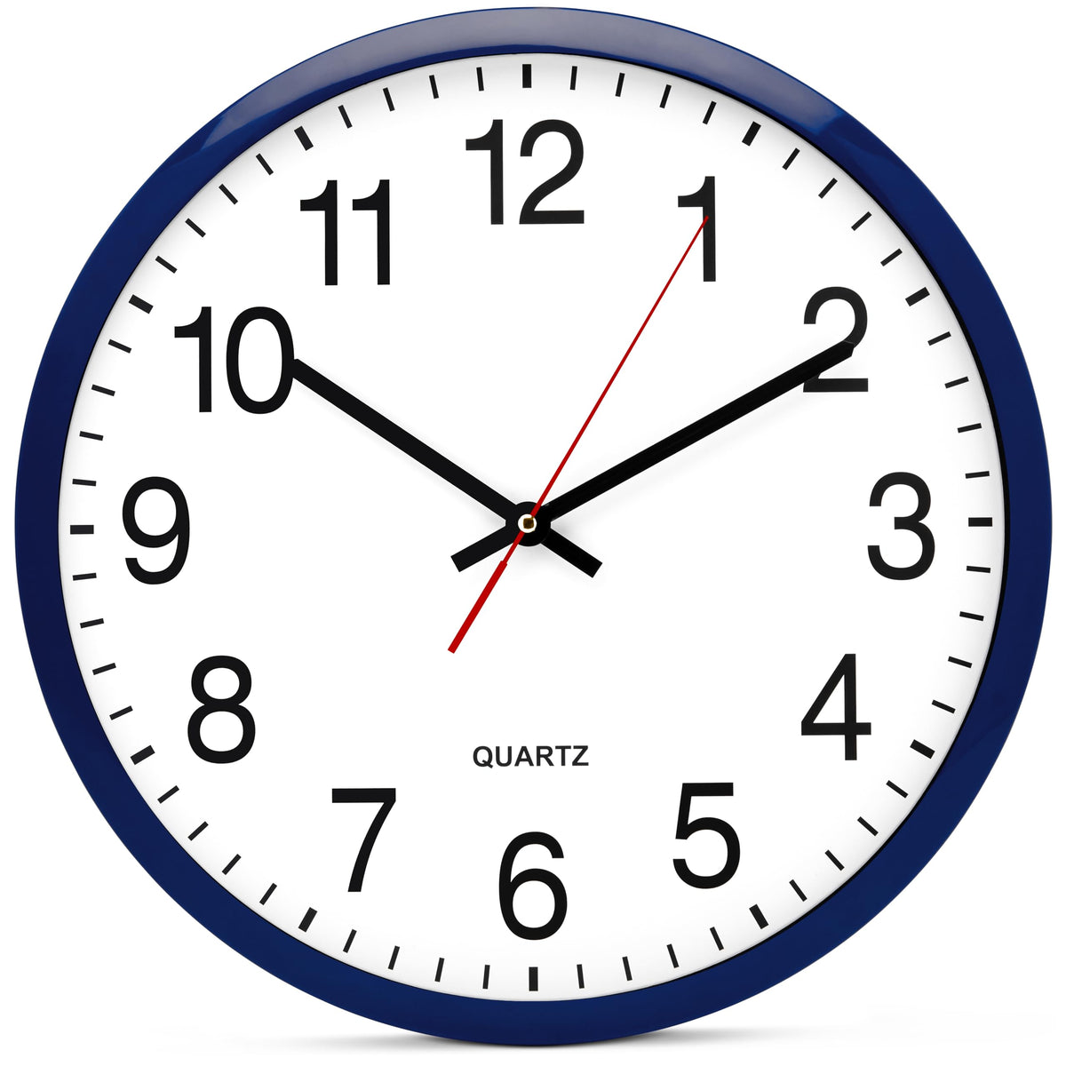 Bernhard Products White Wall Clock Silent Non Ticking 10 Inch Quality Quartz Battery Operated Round Easy to Read Home/Kitchen/Office/Classroom/School Clocks