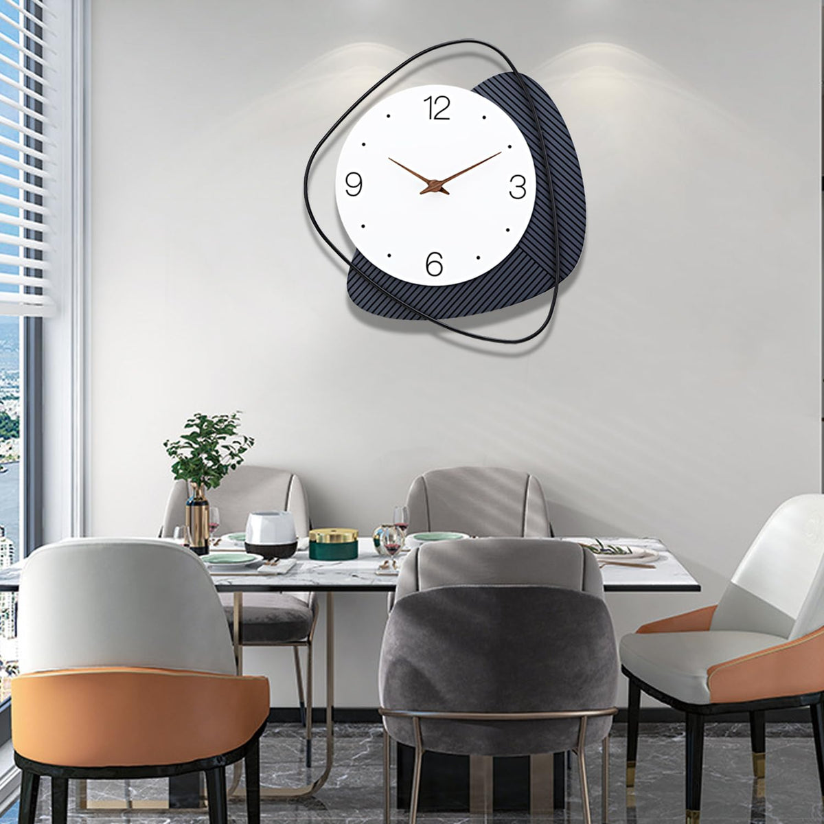 Dankeit Decorative Wall Clock, Silent Non-Ticking Quartz Battery Operated, Large Wall Clock for Living Room, Kitchen Home Bathroom Bedroom Wall Decor, 16x16inch