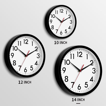 DAXSMY 14 Inch Wall Clock, Battery Operated Silent Non Ticking