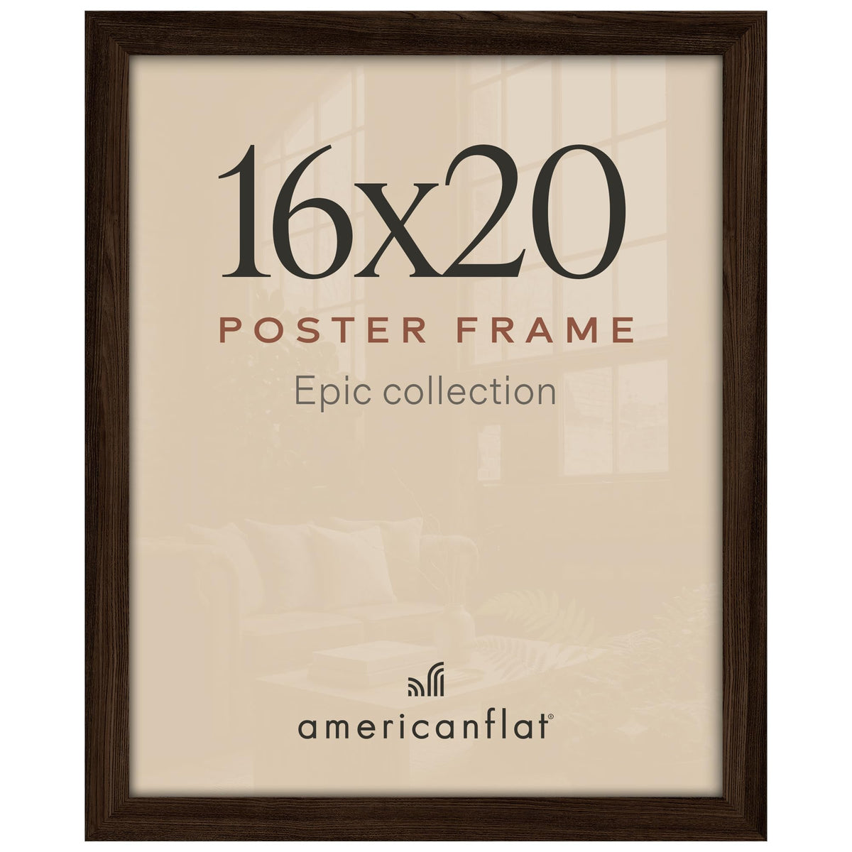 Americanflat 16x20 Poster Frame - Engineered Wood - Black