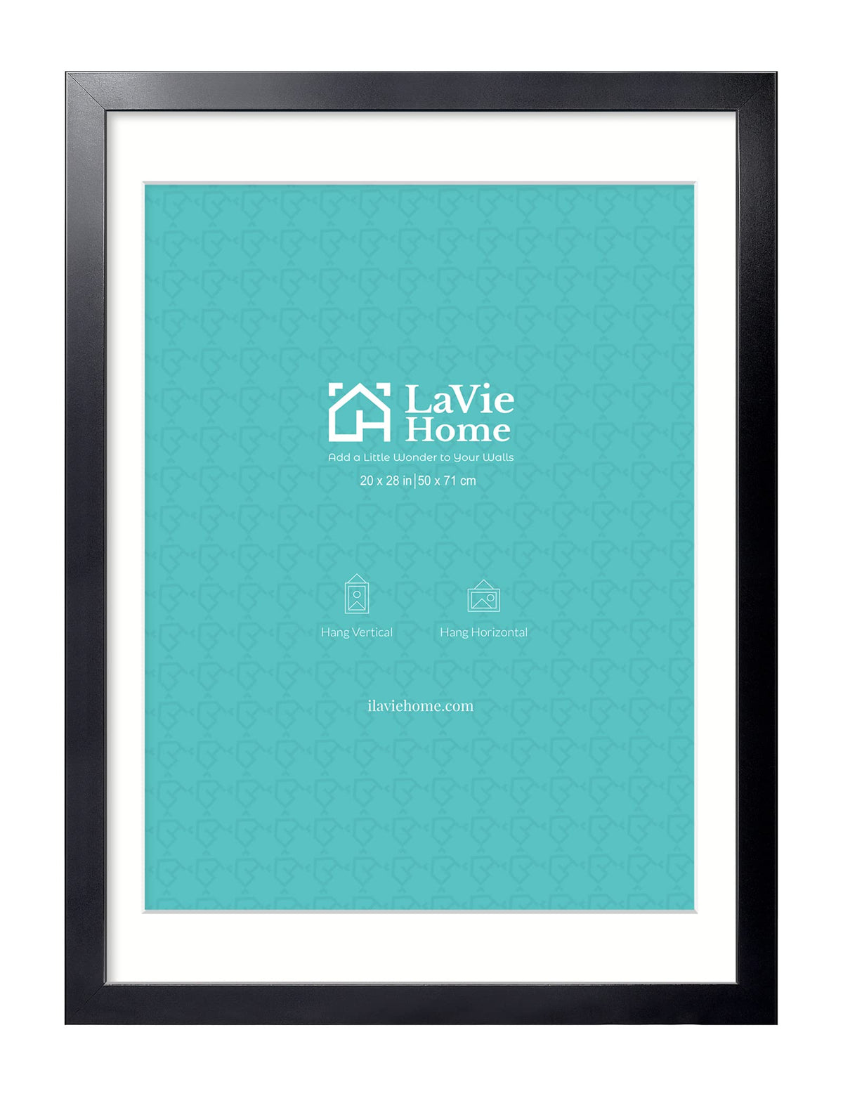 LaVie Home 14x18 Picture Frame Black Poster Frame,Display Pictures 12x16 with Mat or 14x18 Without Mat, Stable and Sturdy Frame and Polished Plexiglass, Horizontal and Vertical Format of The Walls