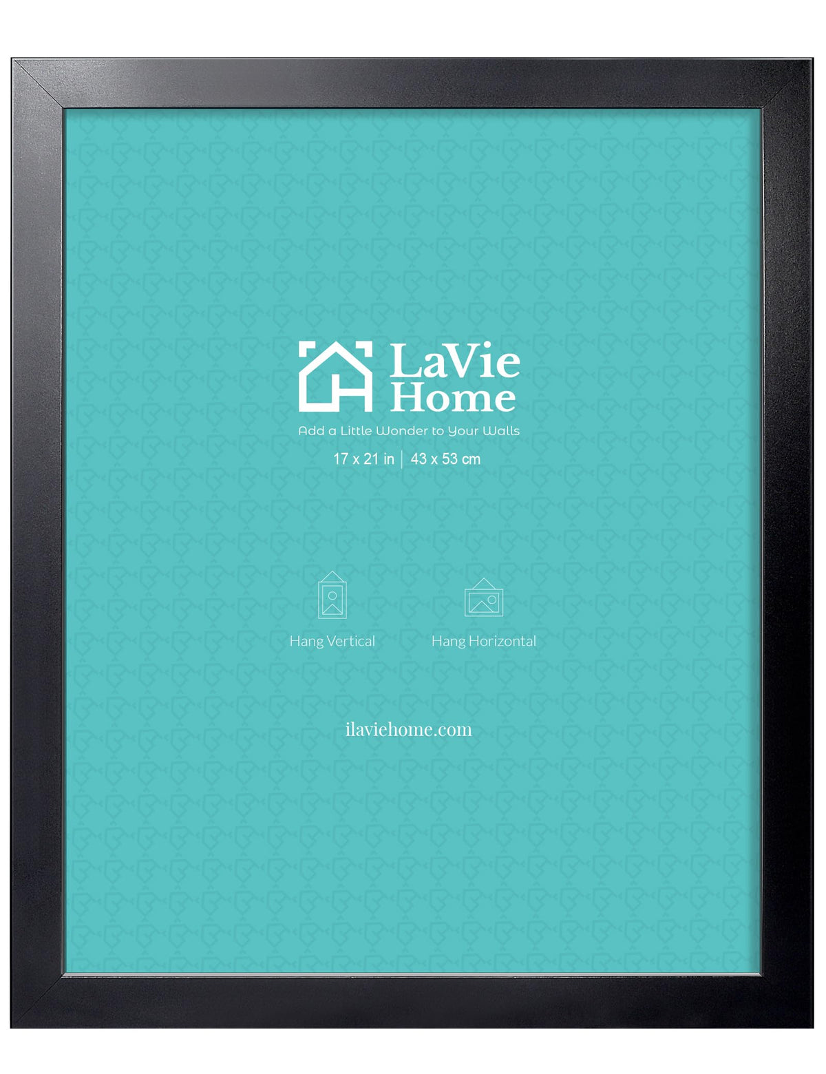LaVie Home 14x18 Picture Frame Black Poster Frame,Display Pictures 12x16 with Mat or 14x18 Without Mat, Stable and Sturdy Frame and Polished Plexiglass, Horizontal and Vertical Format of The Walls