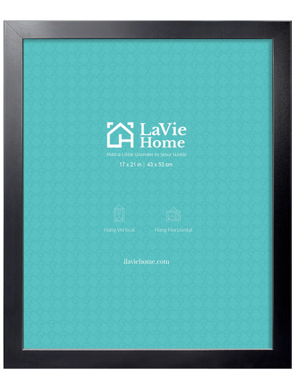 LaVie Home 14x18 Picture Frame Black Poster Frame,Display Pictures 12x16 with Mat or 14x18 Without Mat, Stable and Sturdy Frame and Polished Plexiglass, Horizontal and Vertical Format of The Walls