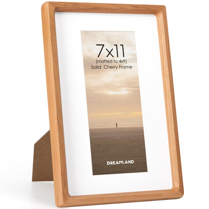 Dreamland 8x10 Picture Frame, USA-Sourced Oak Wood Photo Frames with HD Tempered Glass, 8 x 10 Wooden Frame Matted to 5 x 7, 8x10 Frames Handcrafted Rounded Corner for Tabletop or Wall Display