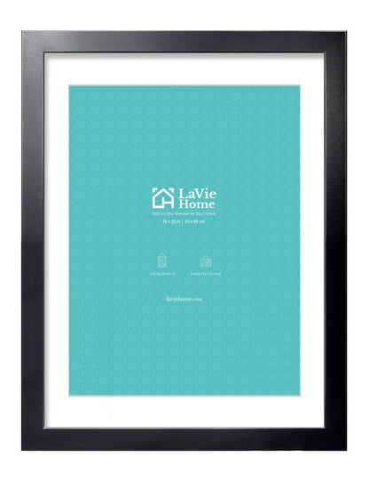 LaVie Home 14x18 Picture Frame Black Poster Frame,Display Pictures 12x16 with Mat or 14x18 Without Mat, Stable and Sturdy Frame and Polished Plexiglass, Horizontal and Vertical Format of The Walls