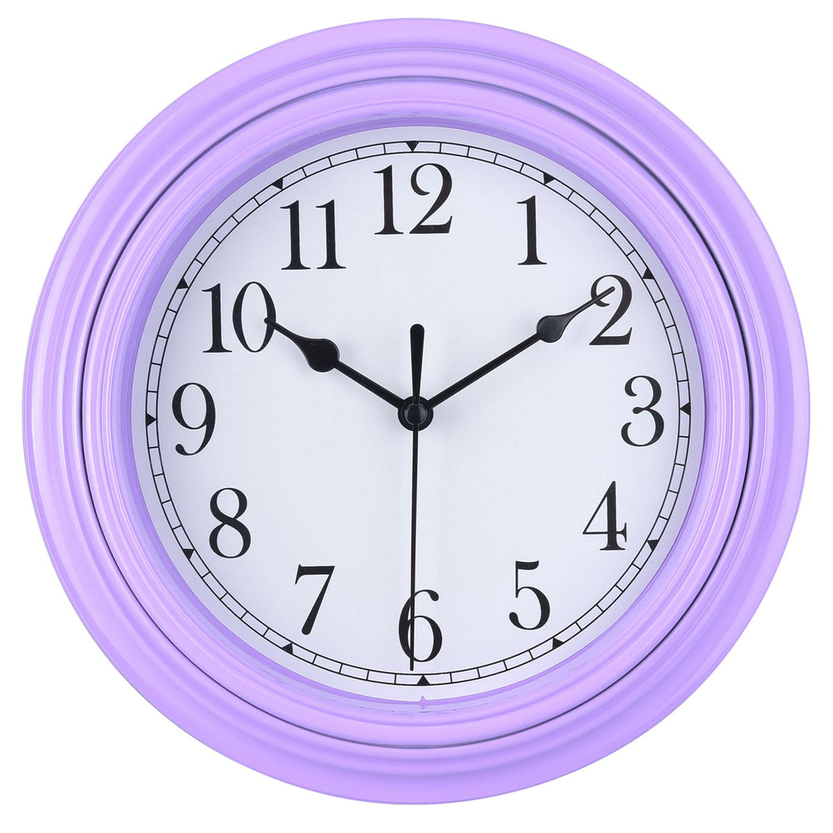 Topkey Silent Wall Clock Kitchen 9 Inch Retro Non-Ticking Decorative Bedroom Office Wall Clock - White