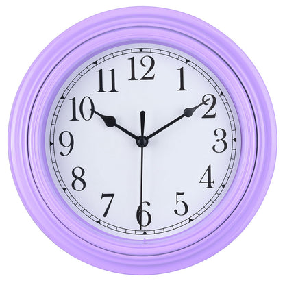 Topkey Silent Wall Clock Kitchen 9 Inch Retro Non-Ticking Decorative Bedroom Office Wall Clock - White