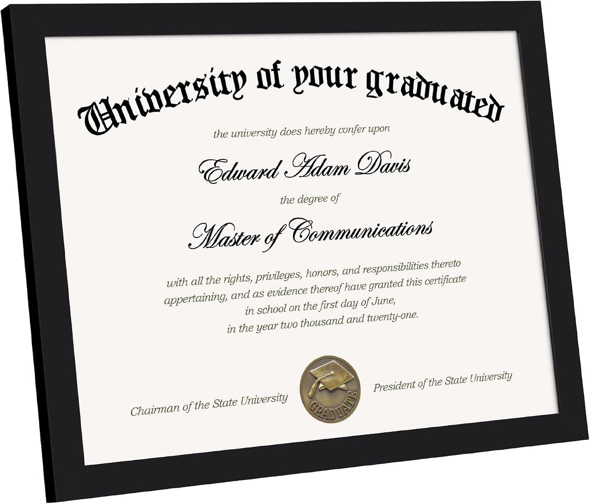 upsimples Certificate Frame, 8.5 by 11 Glass Diploma Frames, 5 Pack, Black