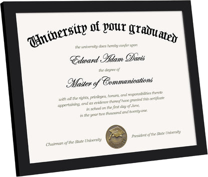 upsimples Certificate Frame, 8.5 by 11 Glass Diploma Frames, 5 Pack, Black