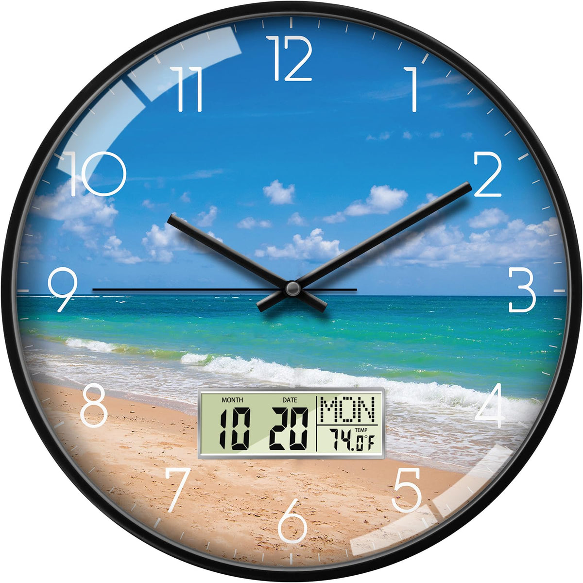 Wilderness Sunset Wall Clock, 12 Inch Analog and Digital Wall Clock