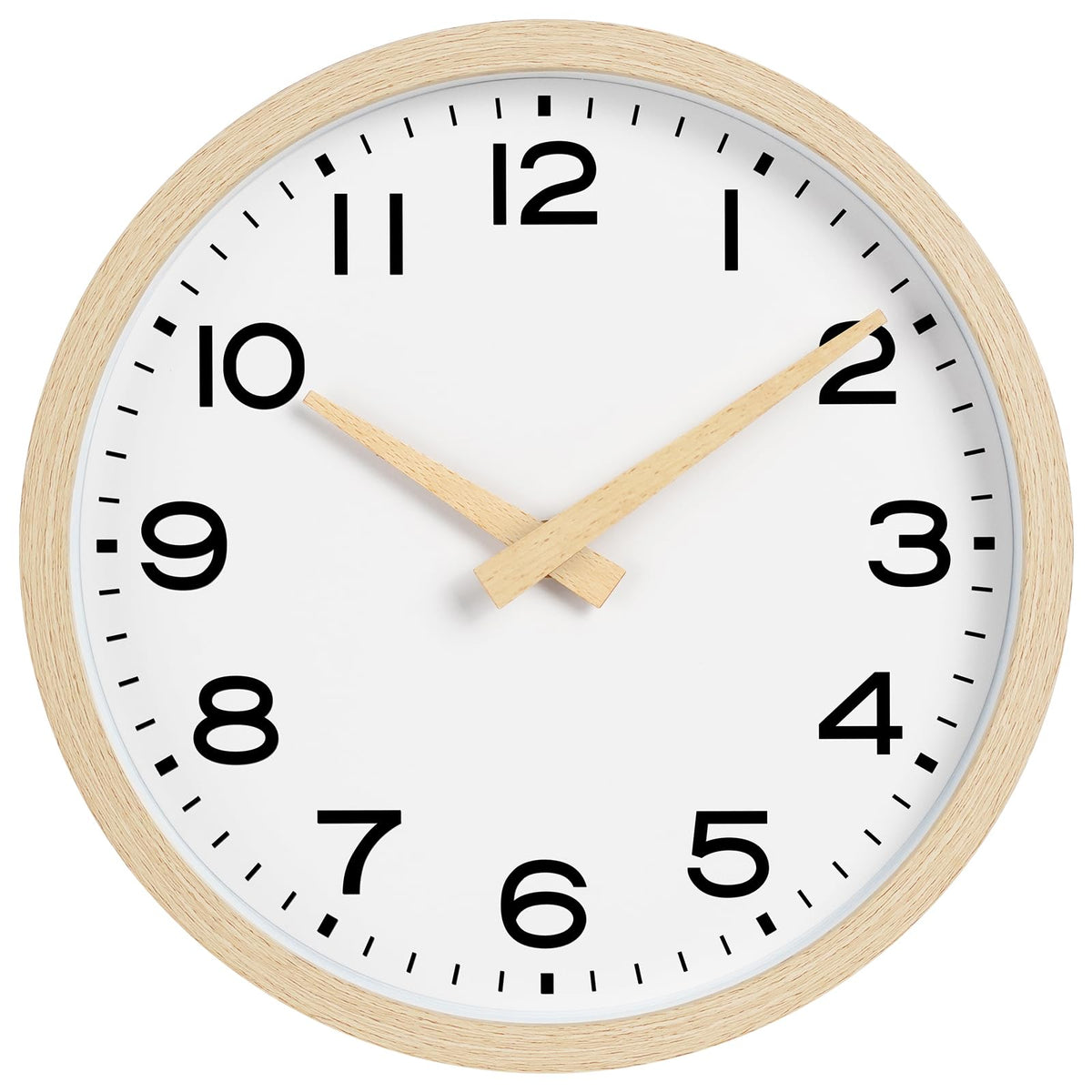 AKCISOT 14 Inch Wall Clock, Silent Battery Operated Analog Clock, Black