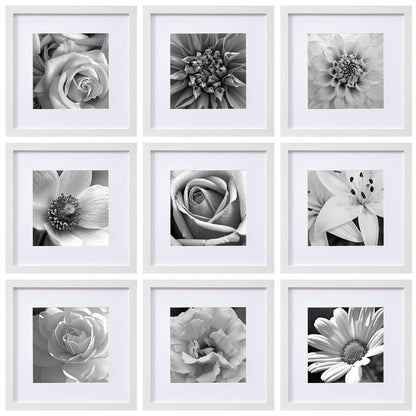 eletecpro Picture Frames Set of 9, 12x12 in, Acrylic Cover, Black