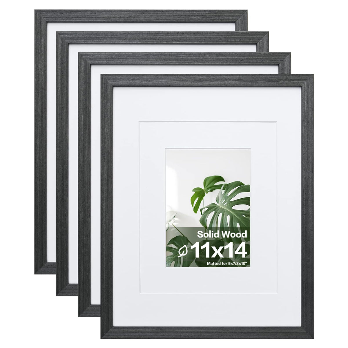 Egofine 8x10 Picture Frames Set of 4, Made of Solid Wood Covered by Plexiglass 4x6 and 5x7 with Mat or 8x10 without Mat, for Table Top Display and Wall Mounting Photo Frame White