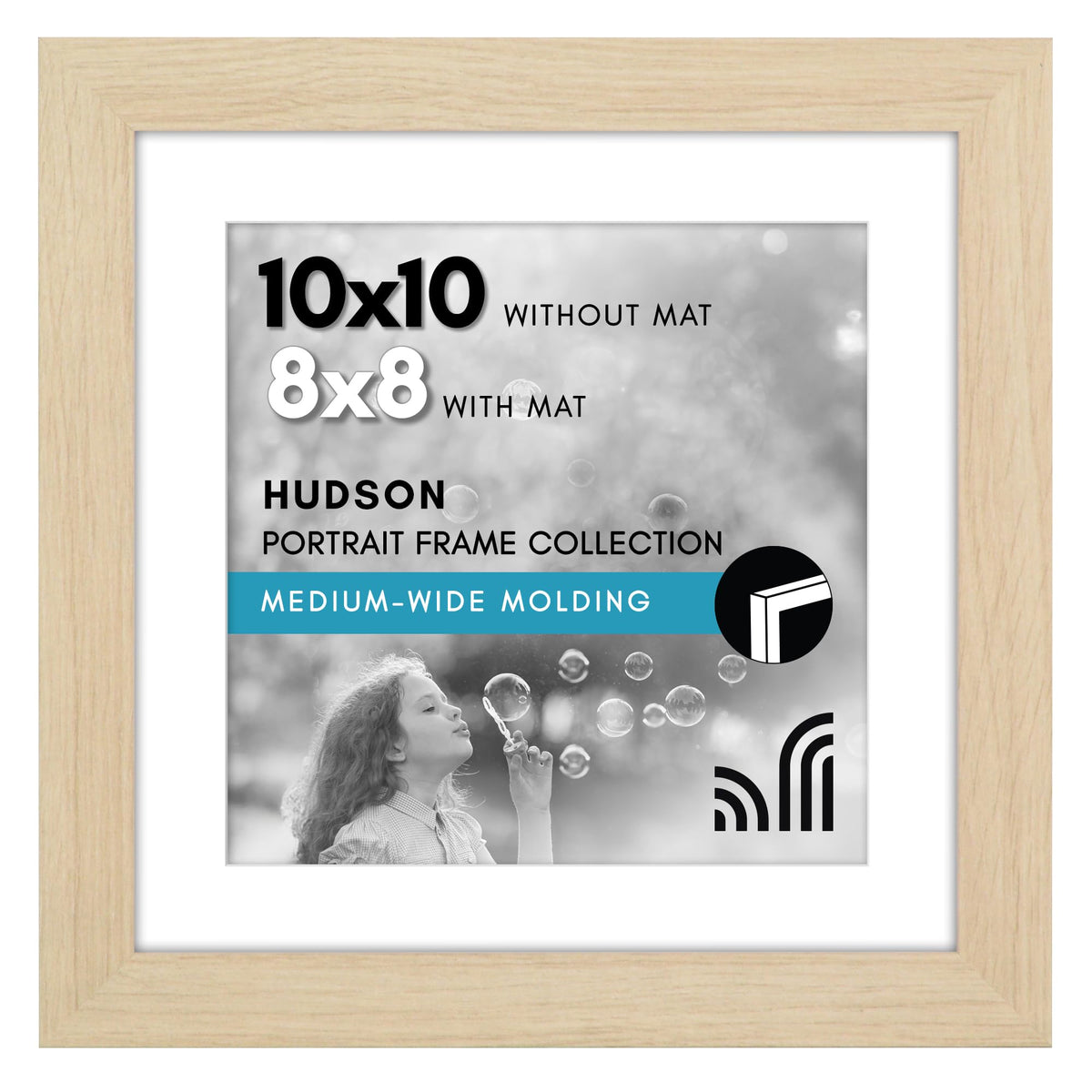 Americanflat 22x28 Poster Frame - Matted to 18x24 - Engineered Wood - Black