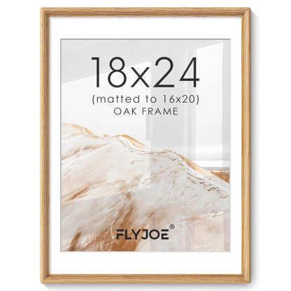 FLYJOE 11x14 Picture Frame, Solid Walnut Wood Frame with Mat for 8x10 Photo
