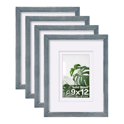 Egofine 8x10 Picture Frames Set of 4, Made of Solid Wood Covered by Plexiglass 4x6 and 5x7 with Mat or 8x10 without Mat, for Table Top Display and Wall Mounting Photo Frame White