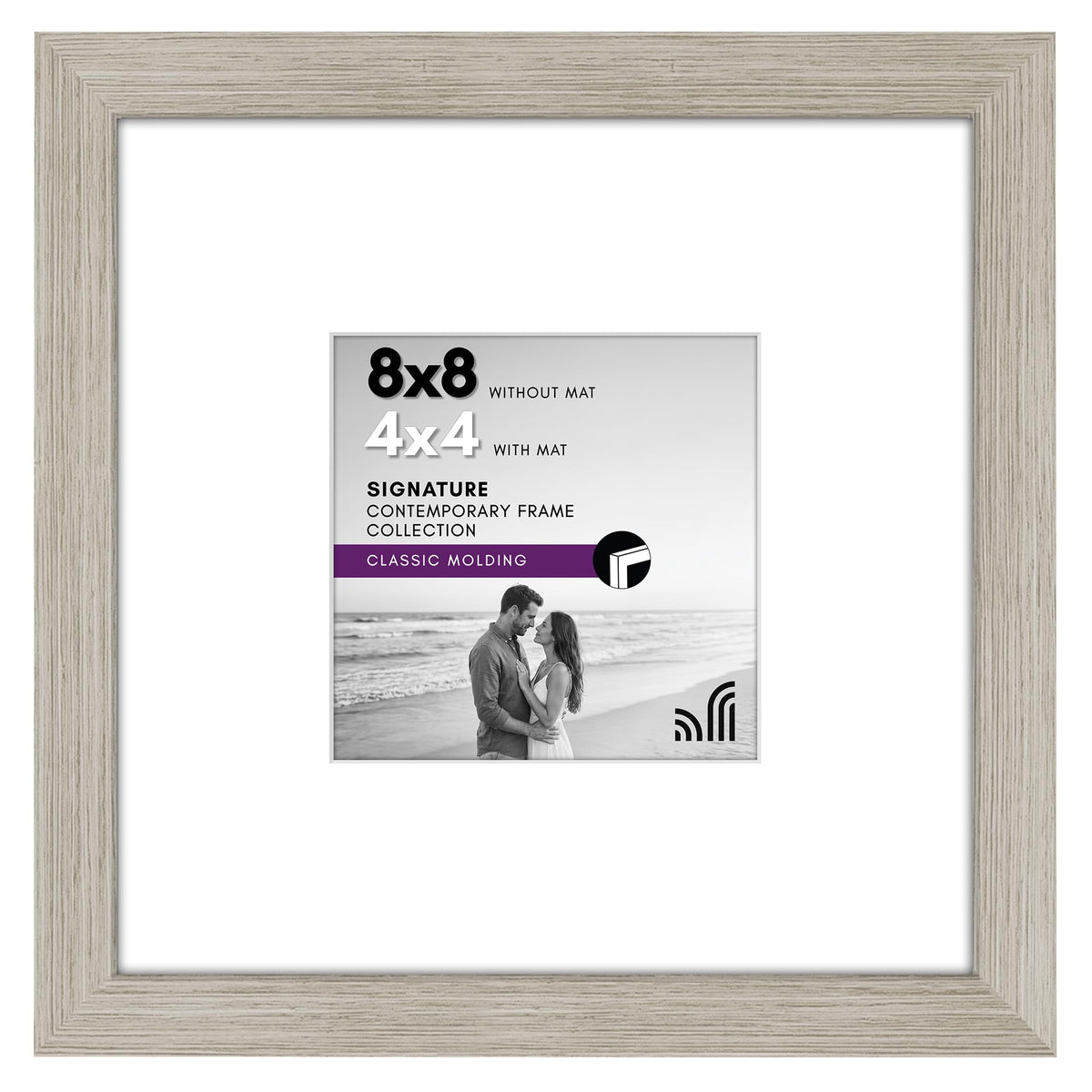Americanflat 11x14 Picture Frame - Matted to 8x10 - Engineered Wood - Black