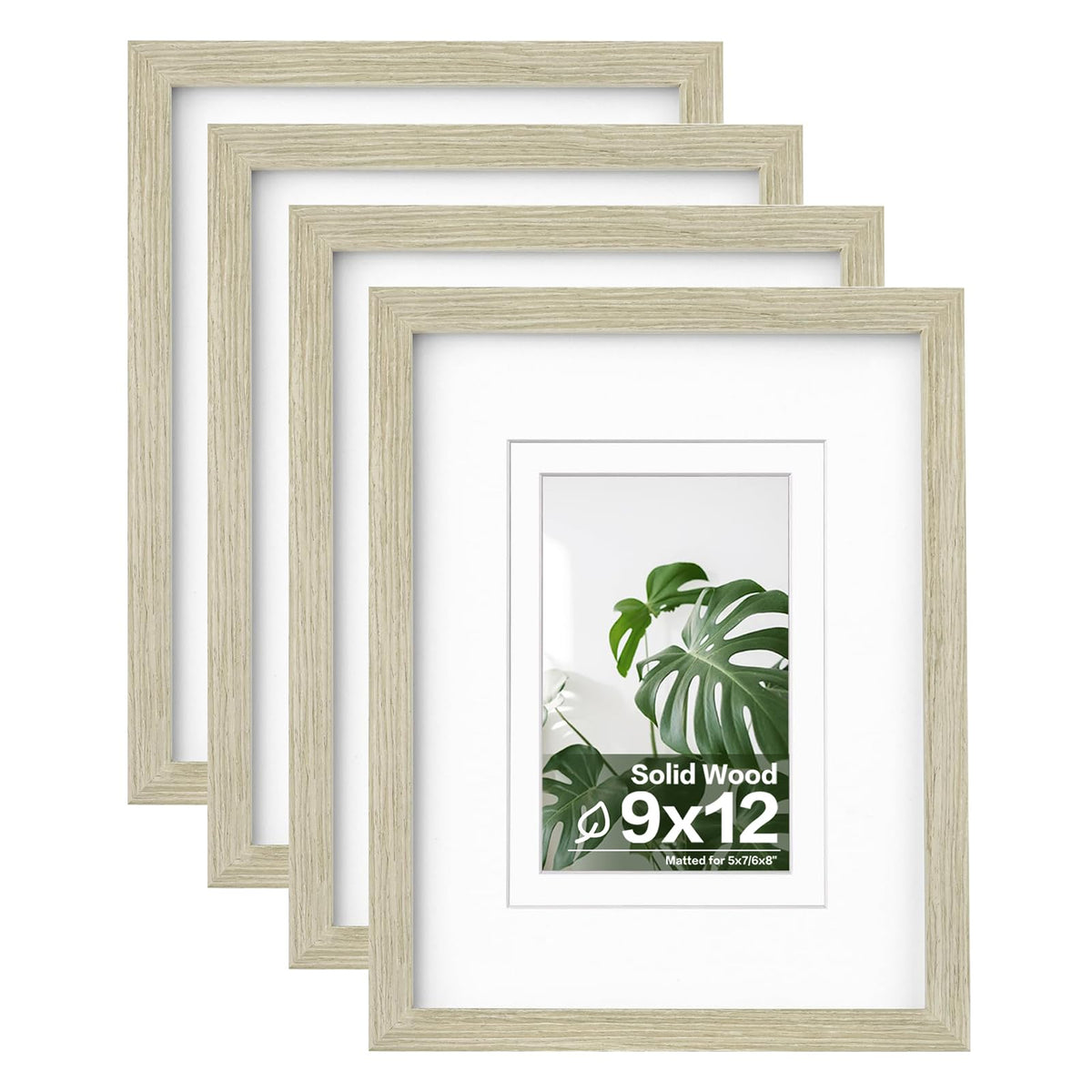 Egofine 8x10 Picture Frames Set of 4, Made of Solid Wood Covered by Plexiglass 4x6 and 5x7 with Mat or 8x10 without Mat, for Table Top Display and Wall Mounting Photo Frame White