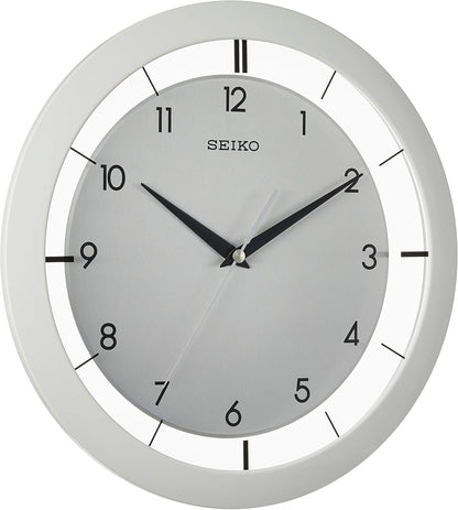 SEIKO QXA520WLH Metal Non Ticking Wall Clock, White, 11 Inch