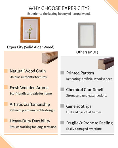 8x10 Wooden Picture Frame, Displays 8x10 Without Mat or 5x7 With Mat, Solid Wood Colorful Photo Frame for Wall Tabletop, Real Glass, Rustic Stepped Edge, 2 Pack, Brown