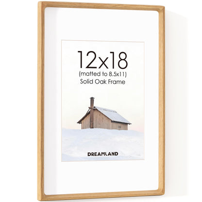Dreamland 8x10 Picture Frame, USA-Sourced Oak Wood Photo Frames with HD Tempered Glass, 8 x 10 Wooden Frame Matted to 5 x 7, 8x10 Frames Handcrafted Rounded Corner for Tabletop or Wall Display
