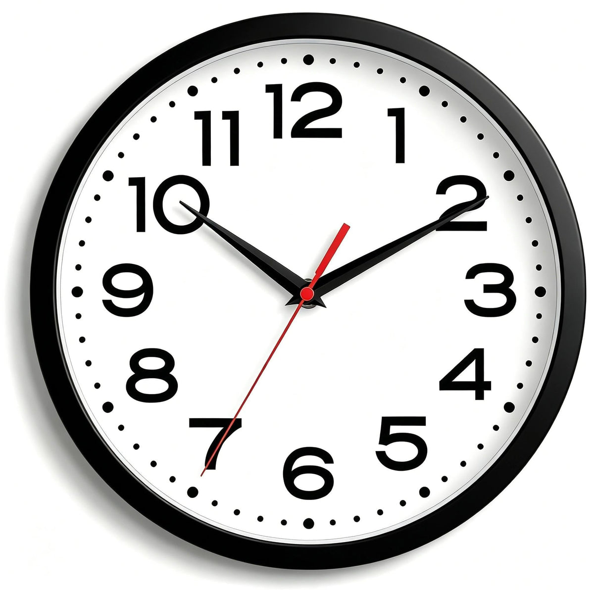 Roymnie 10 Inch Wall Clock, Battery Operated Silent Non Ticking Black