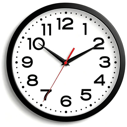 Roymnie 10 Inch Wall Clock, Battery Operated Silent Non Ticking Black