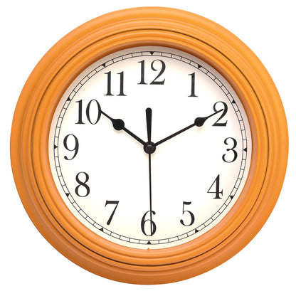 Topkey Silent Wall Clock Kitchen 9 Inch Retro Non-Ticking Decorative Bedroom Office Wall Clock - White