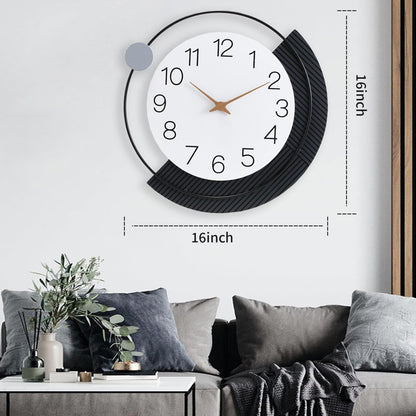 Dankeit Decorative Wall Clock, Silent Non-Ticking Quartz Battery Operated, Large Wall Clock for Living Room, Kitchen Home Bathroom Bedroom Wall Decor, 16x16inch