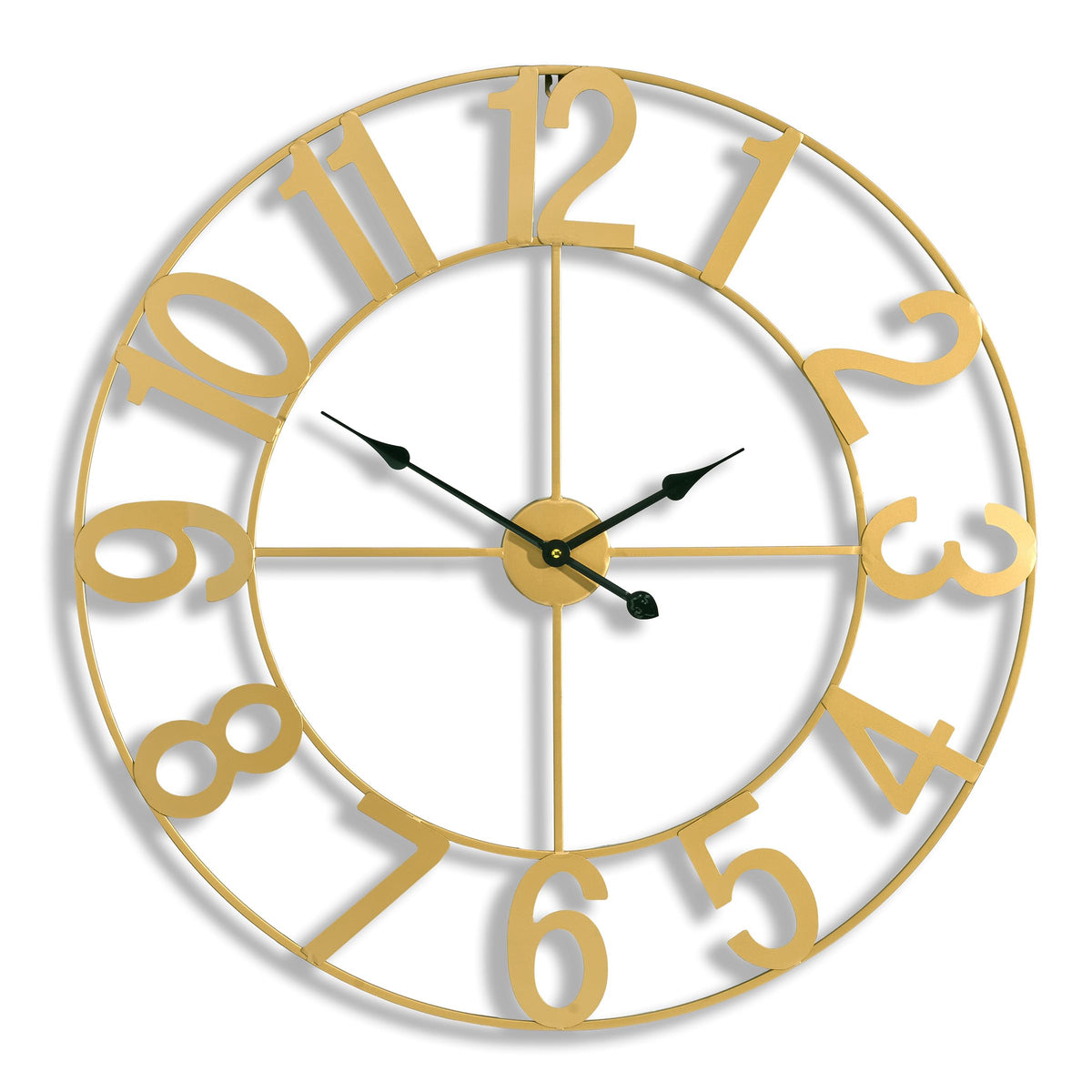 Sorbus Large Wall Clock, Metal Frame, Battery Powered (24 Inch, Bronze)