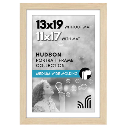 Americanflat 22x28 Poster Frame - Matted to 18x24 - Engineered Wood - Black