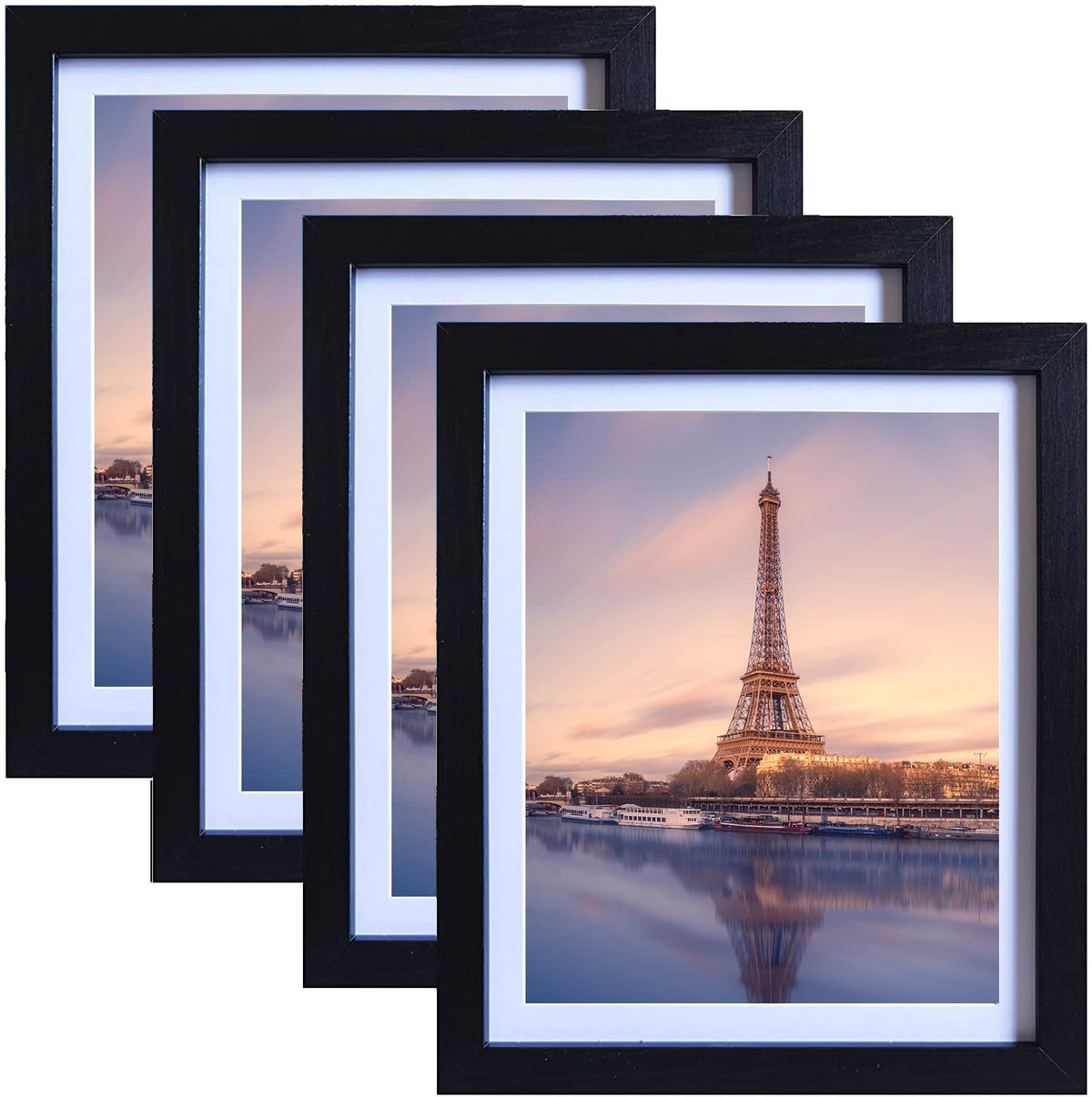 SESEAT 8x10 Picture Frames Rustic Brown with Mat Photo Frames 4 Packs for Tabletop or Wall