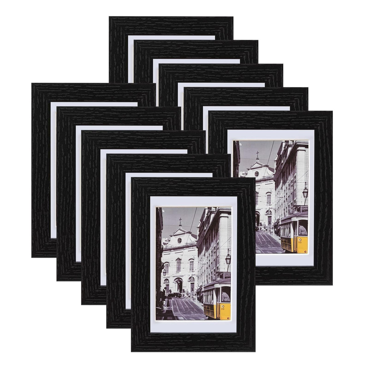 eletecpro 8x10 Picture Frames, Acrylic Cover, Black, Set of 10