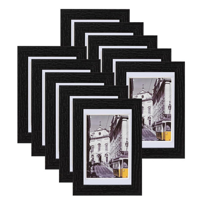 eletecpro 8x10 Picture Frames, Acrylic Cover, Black, Set of 10