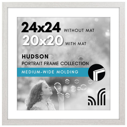Americanflat 22x28 Poster Frame - Matted to 18x24 - Engineered Wood - Black