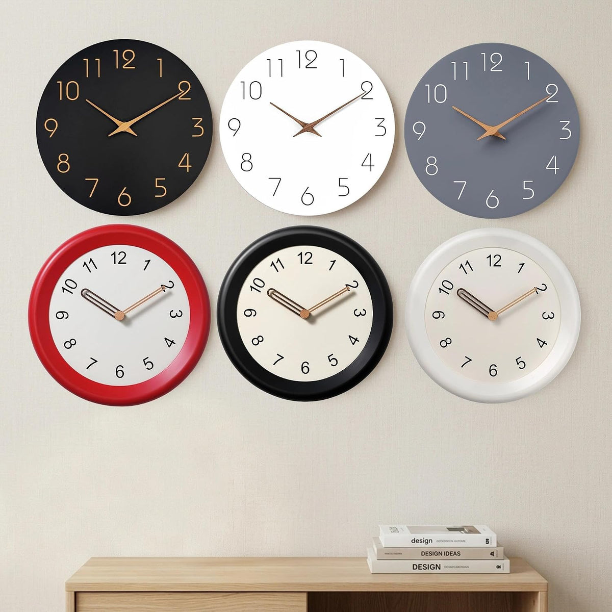 Mosewa Wall Clock 8" Battery Operated Silent Non-Ticking Simple Minimalist