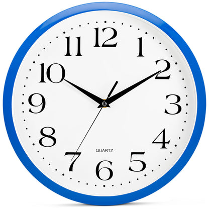 Bernhard Products White Wall Clock Silent Non Ticking 10 Inch Quality Quartz Battery Operated Round Easy to Read Home/Kitchen/Office/Classroom/School Clocks
