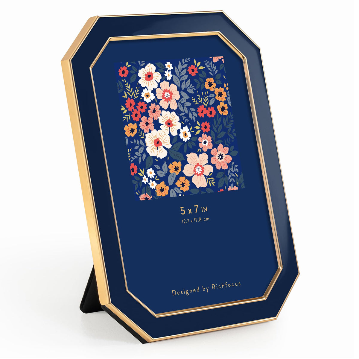 4x6 Enamel Picture Frame with HD-Tempered Glass, Display 3x5 Photo with Mat, Ornate Photo Frame with Gold Metal Edge & Velvet Back for Tabletop & Wall Mount Vertically or Horizontally Display, White