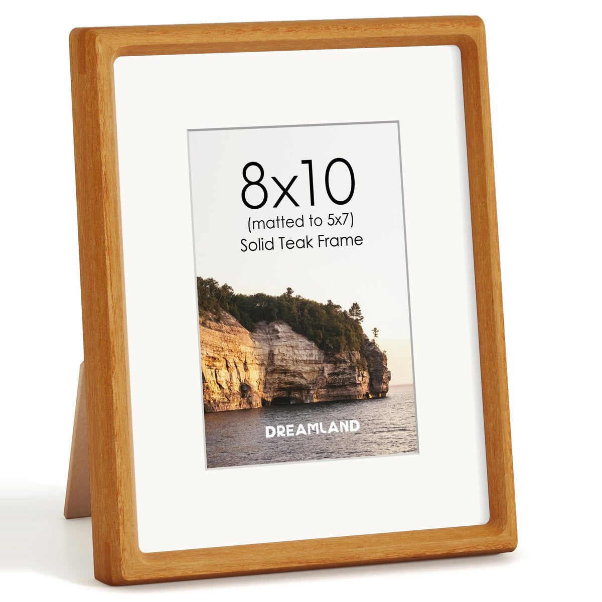 Dreamland 5x7 Picture Frame, USA-Sourced Oak Wood Photo Frames with HD Tempered Glass, 5 x 7 Wooden Frame Matted to 4 x 6, 5x7 Frames Handcrafted Rounded Corner for Tabletop or Wall Display