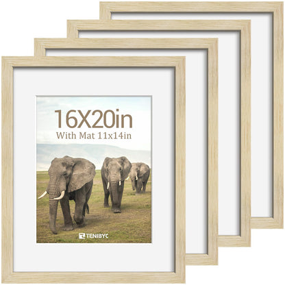 5x7 picture frame 4 Pack, 4x6 Mat, Black Wood, Glass, for Photo
