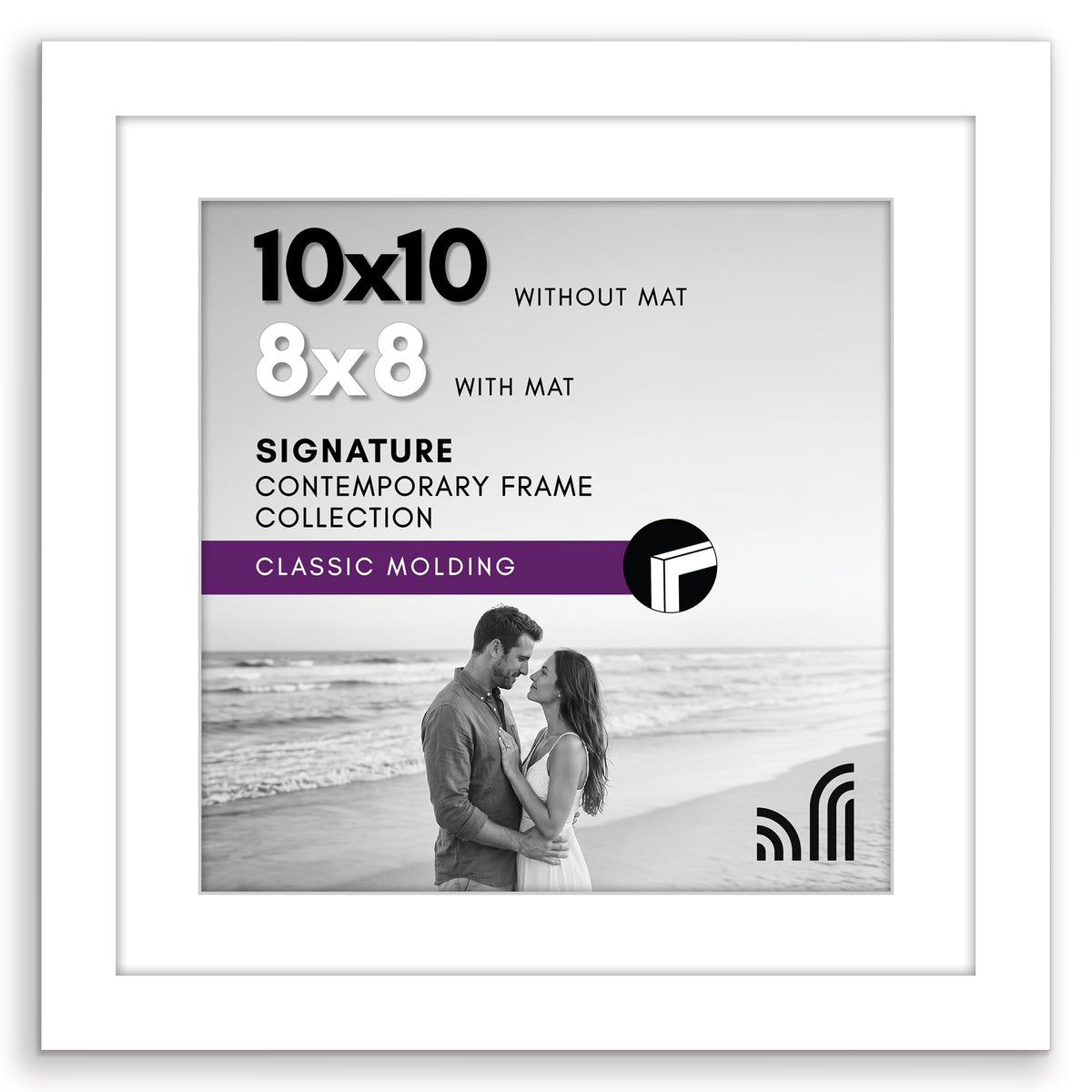 Americanflat 11x14 Picture Frame - Matted to 8x10 - Engineered Wood - Black