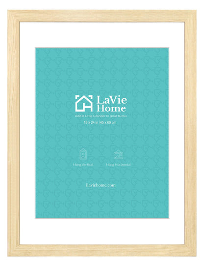 LaVie Home 14x18 Picture Frame Black Poster Frame,Display Pictures 12x16 with Mat or 14x18 Without Mat, Stable and Sturdy Frame and Polished Plexiglass, Horizontal and Vertical Format of The Walls