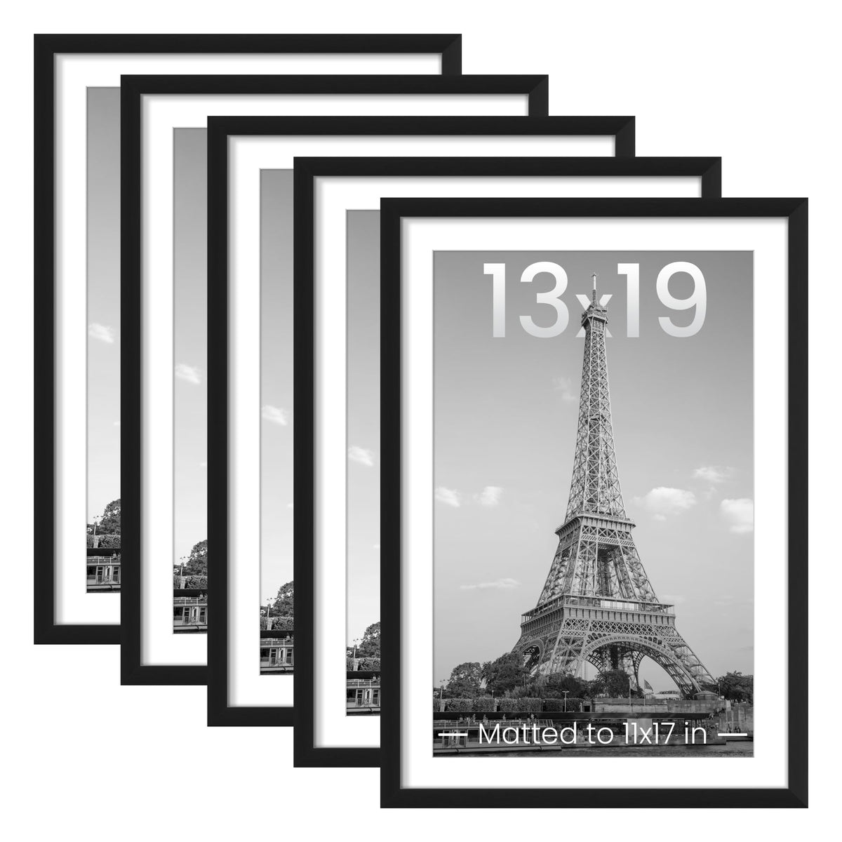 upsimples 8x10 Picture Frames, Gallery Wall Frames Set of 5, Black