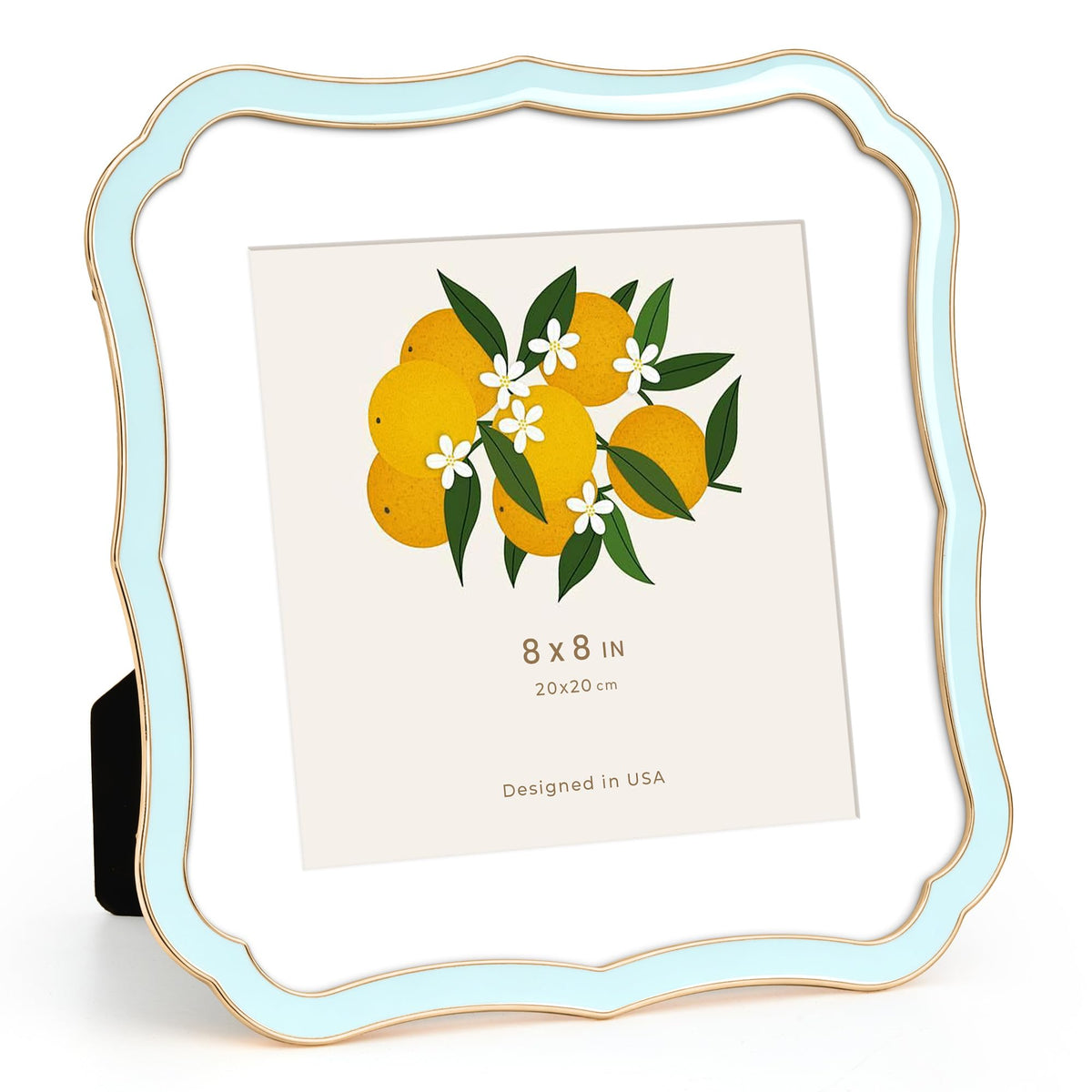 4x6 Enamel Picture Frame with HD-Tempered Glass, Display 3x5 Photo with Mat, Ornate Photo Frame with Gold Metal Edge & Velvet Back for Tabletop & Wall Mount Vertically or Horizontally Display, White
